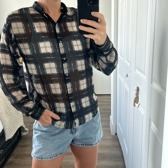 Diesel Tops - DIESEL plaid reversible blouse
